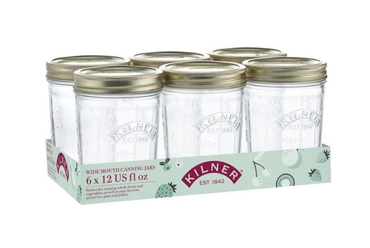 Kilner Wide Mouth Preserve Jar Set 6-Pieces, 350 ml Capacity