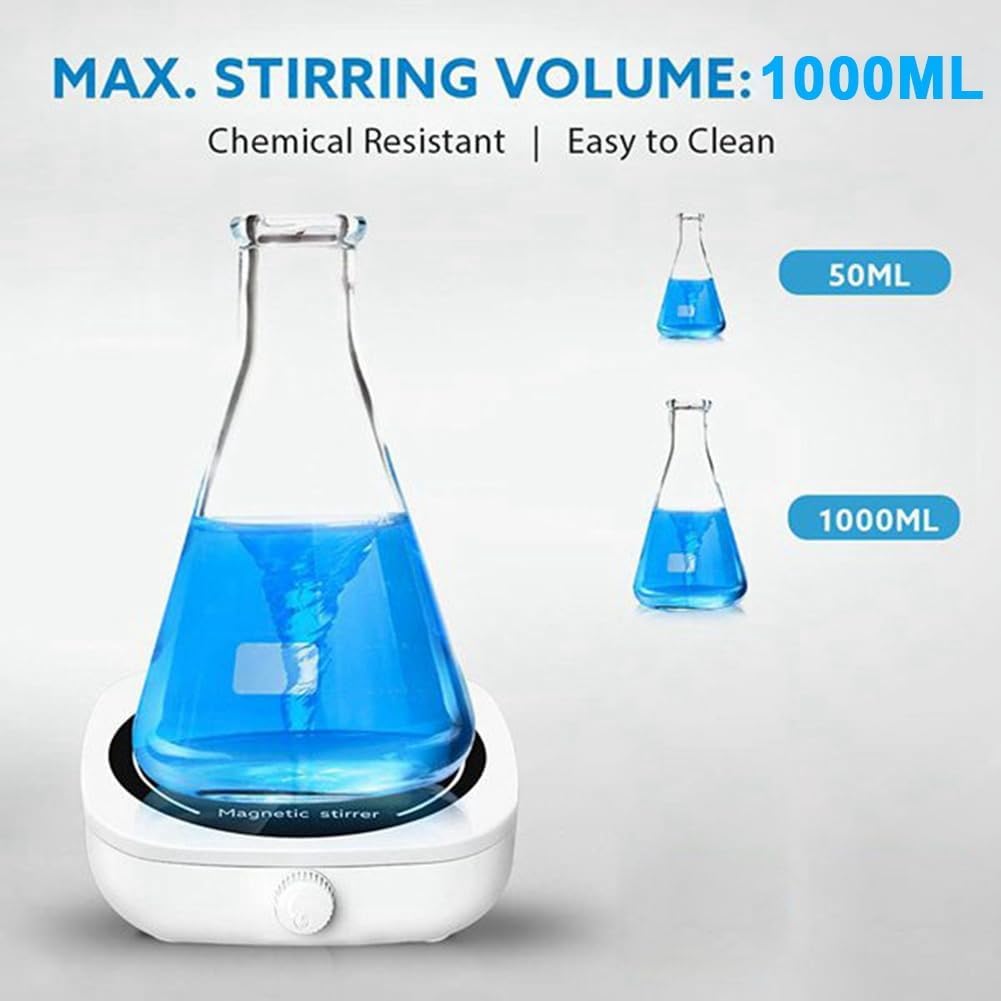 Haskoss Magnetic Stirrer Magnetic Mixer Mini Lab Stir Mixer Portable Stirrer Plate for Laboratory
