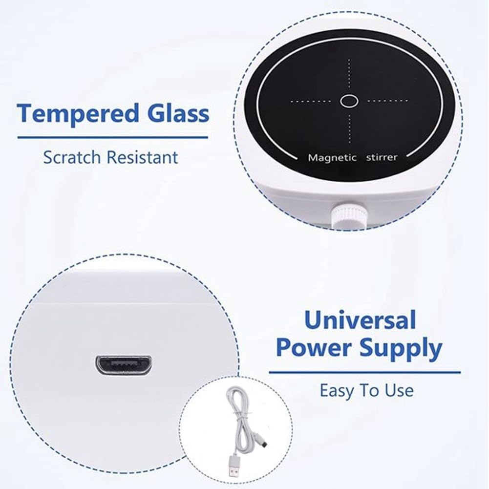 Haskoss Magnetic Stirrer Magnetic Mixer Mini Lab Stir Mixer Portable Stirrer Plate for Laboratory