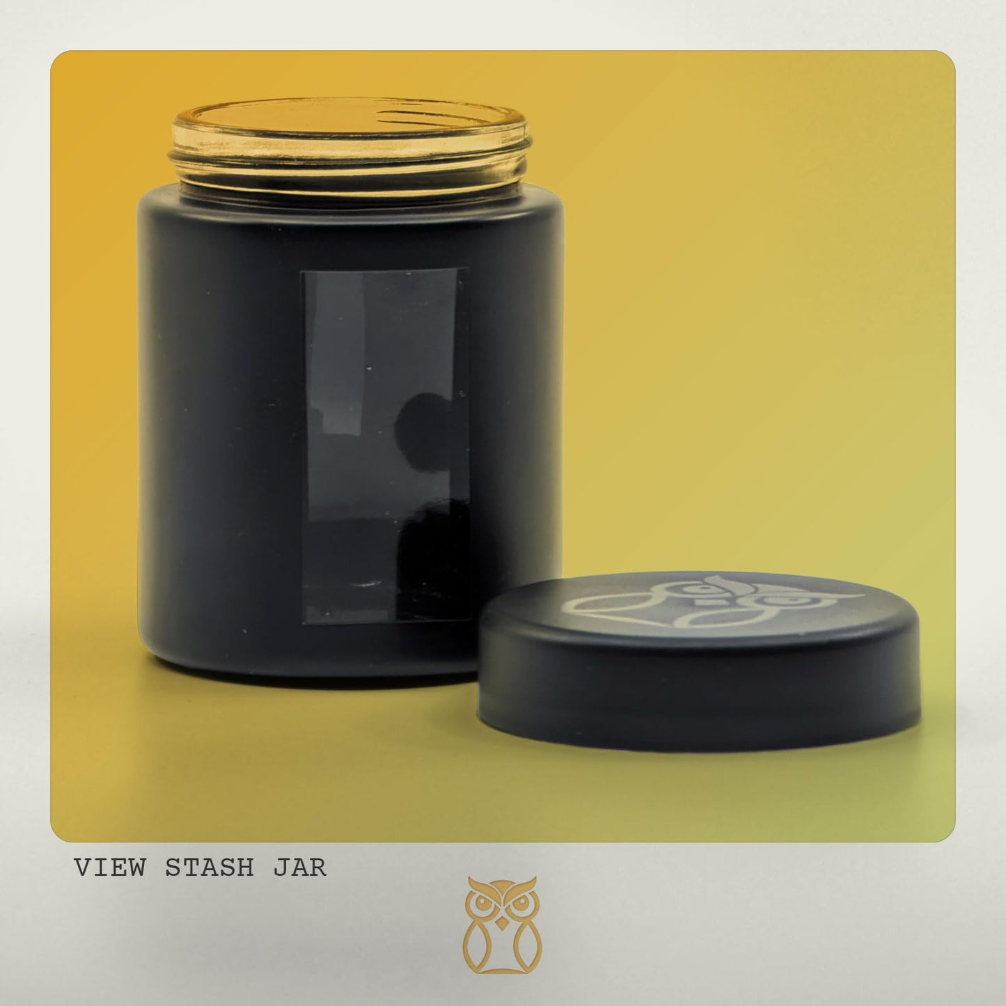 Stash Jar Smell Proof Container (4 oz) Viewing Jars for Herbs, Spices, Coffee, Teas & More, Air Tight Jar, Thick UV Protection Glass, Smell Proof Herb Storage (Set of 4) (Matte Black)