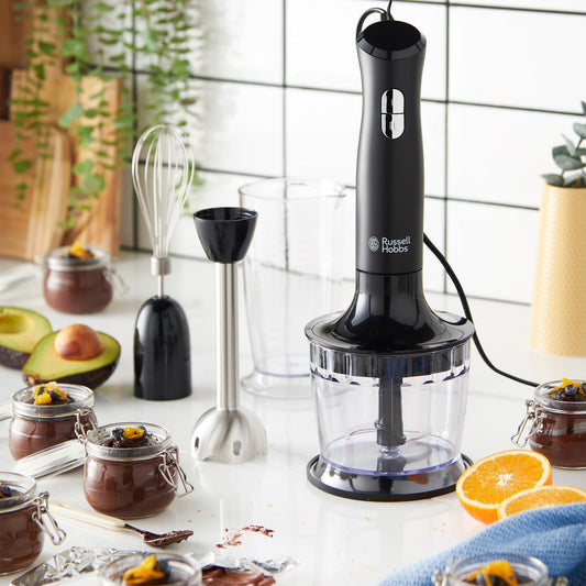 Russell Hobbs RHSM5BLK, Desire Hand Blender, Dishwasher Safe and Detachable Parts, 2 Speeds and Pulse, Multi-Functional, Matte Black