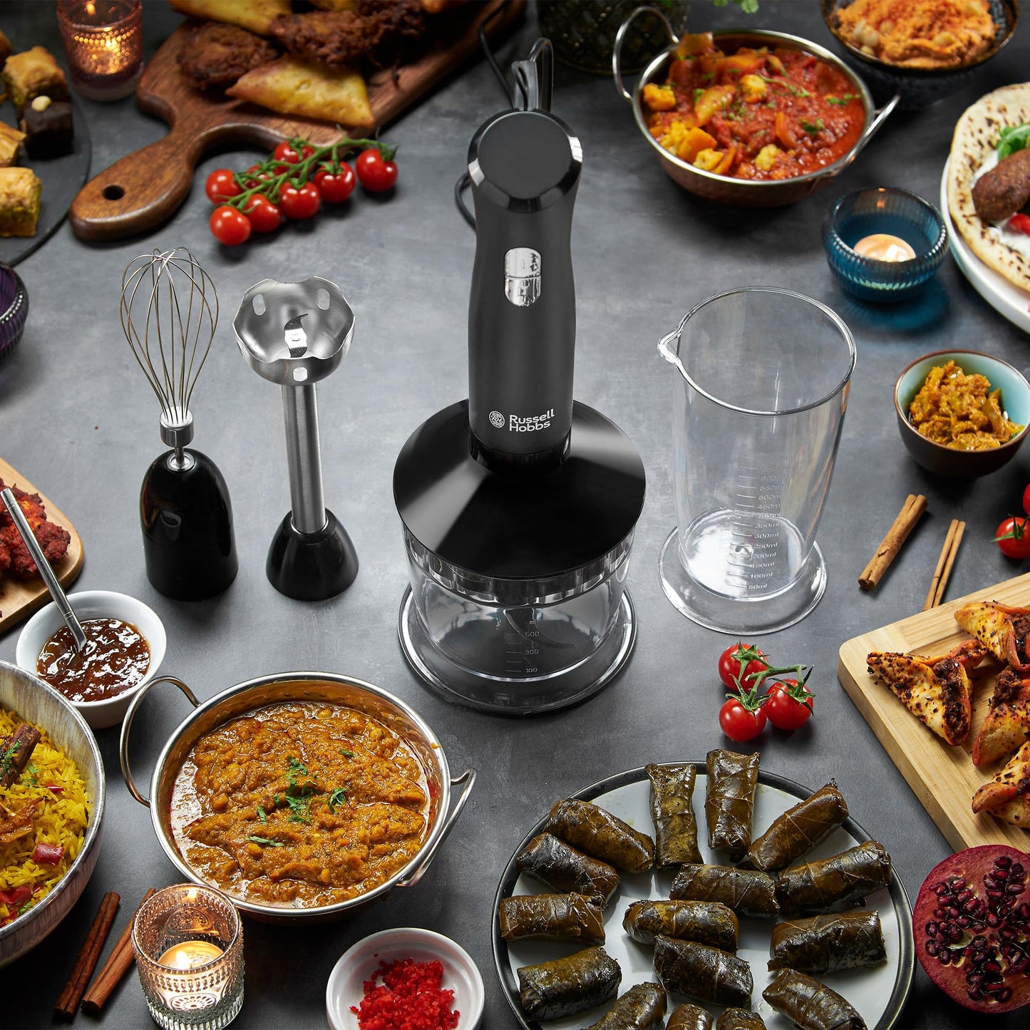 Russell Hobbs RHSM5BLK, Desire Hand Blender, Dishwasher Safe and Detachable Parts, 2 Speeds and Pulse, Multi-Functional, Matte Black